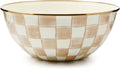 Enamel Everyday Serving Bowl Mocha Check - Large Entertaining Bowl