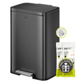 Madison Matte Black 50L Step Trash Can - Fingerprint Resistant