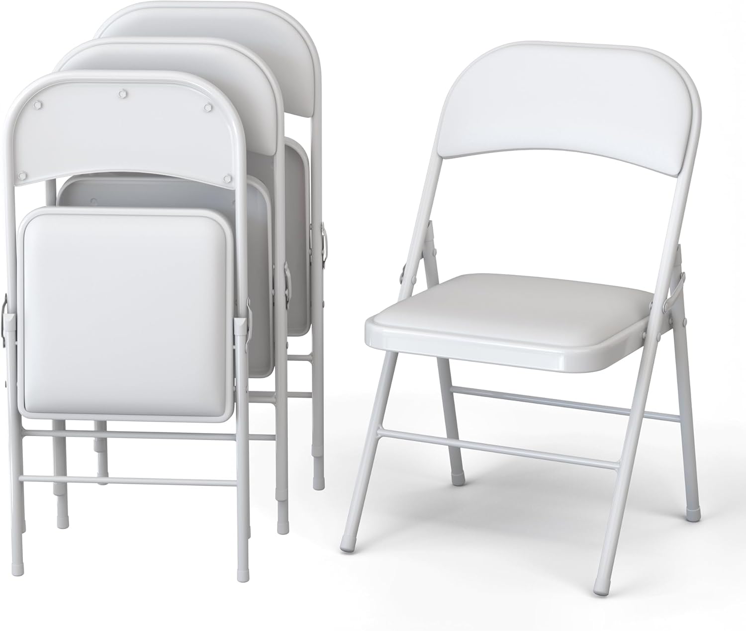 4 Pack Leather Chair - Foldable & Stackable for Events & Home