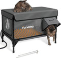 Outdoor Heated Cat House Large Dark Grey - Insulated Weatherproof