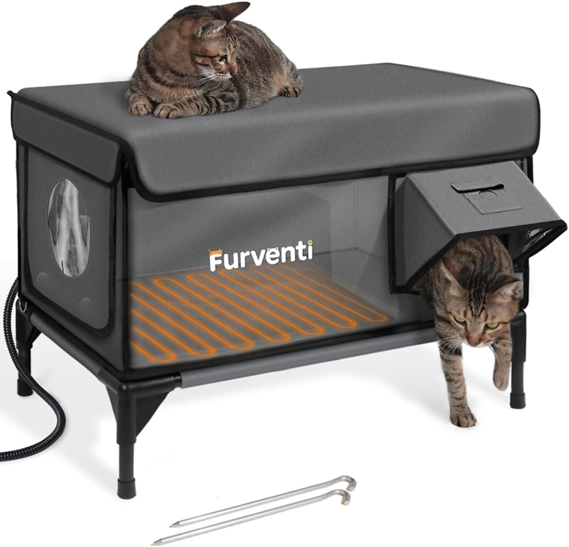 Outdoor Heated Cat House for Winter - Insulated & Weatherproof