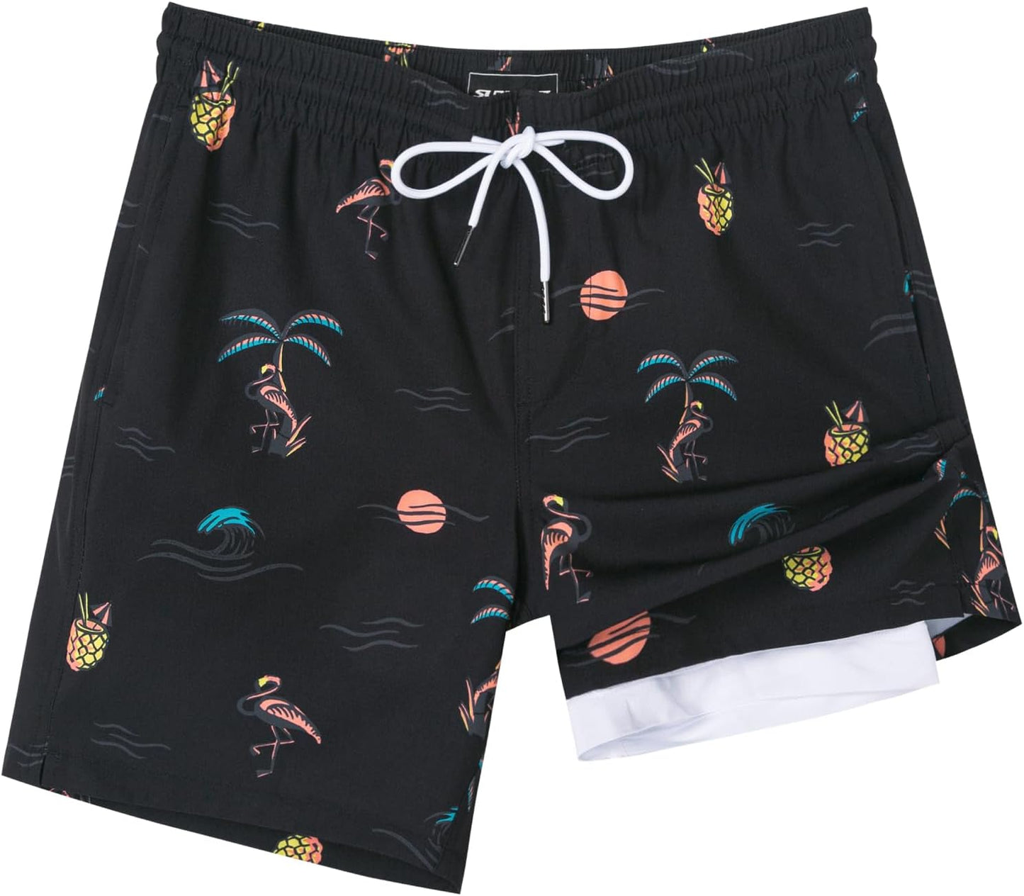 SURF CUZ Mens Swim Trunks with Compression Liner for Comfort