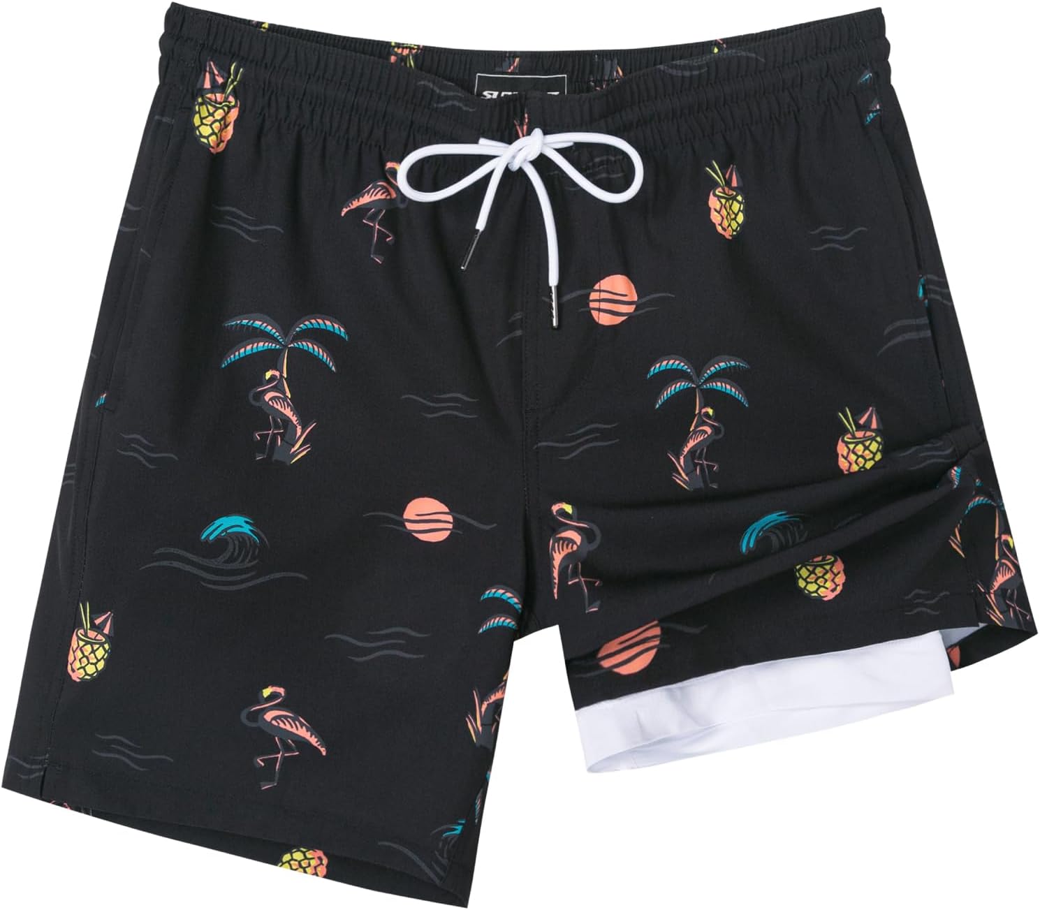 SURF CUZ Mens Swim Trunks with Compression Liner for Comfort