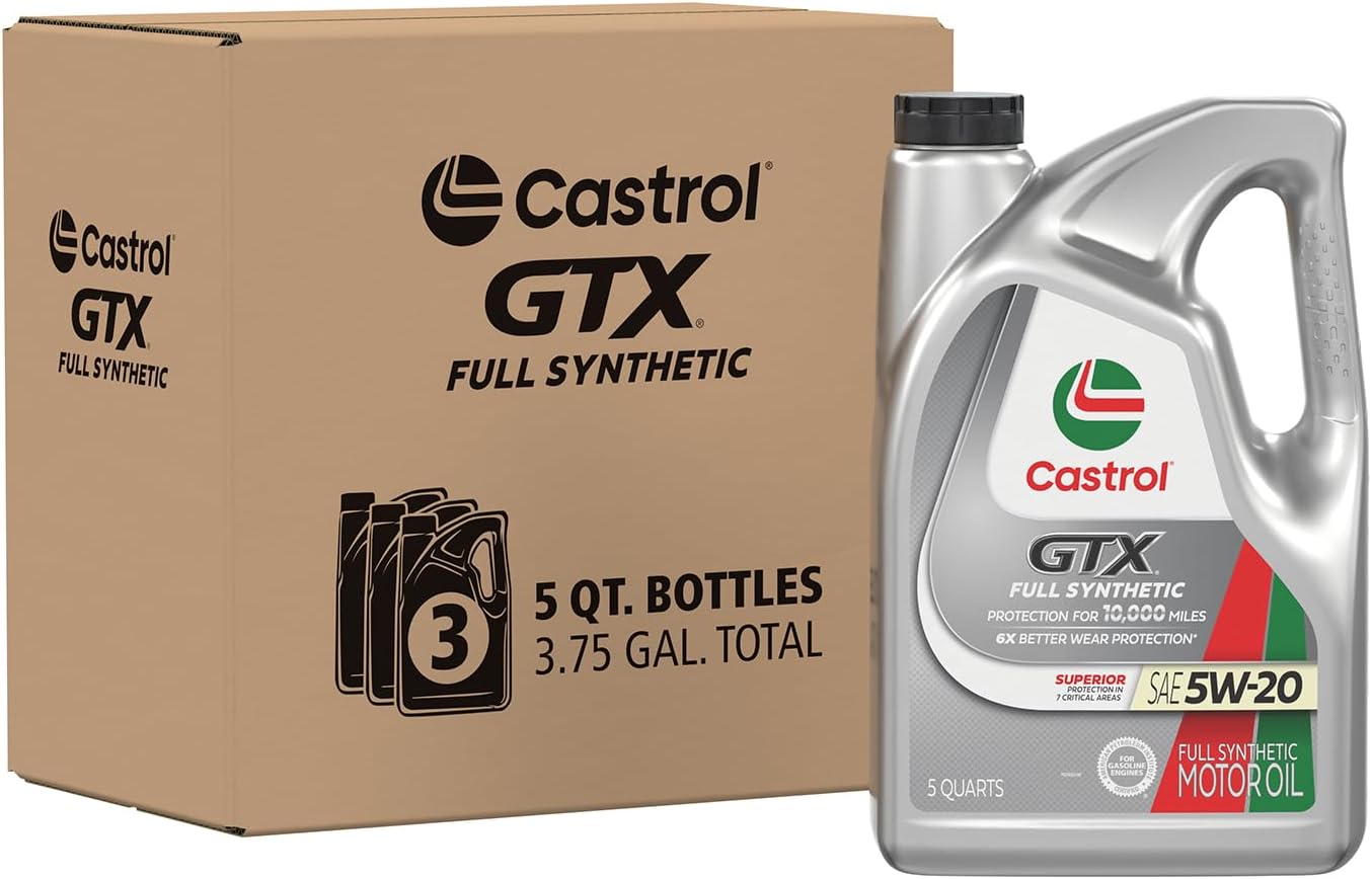 Castrol GTX Full Synthetic 5W-20 Motor Oil for Superior Protection