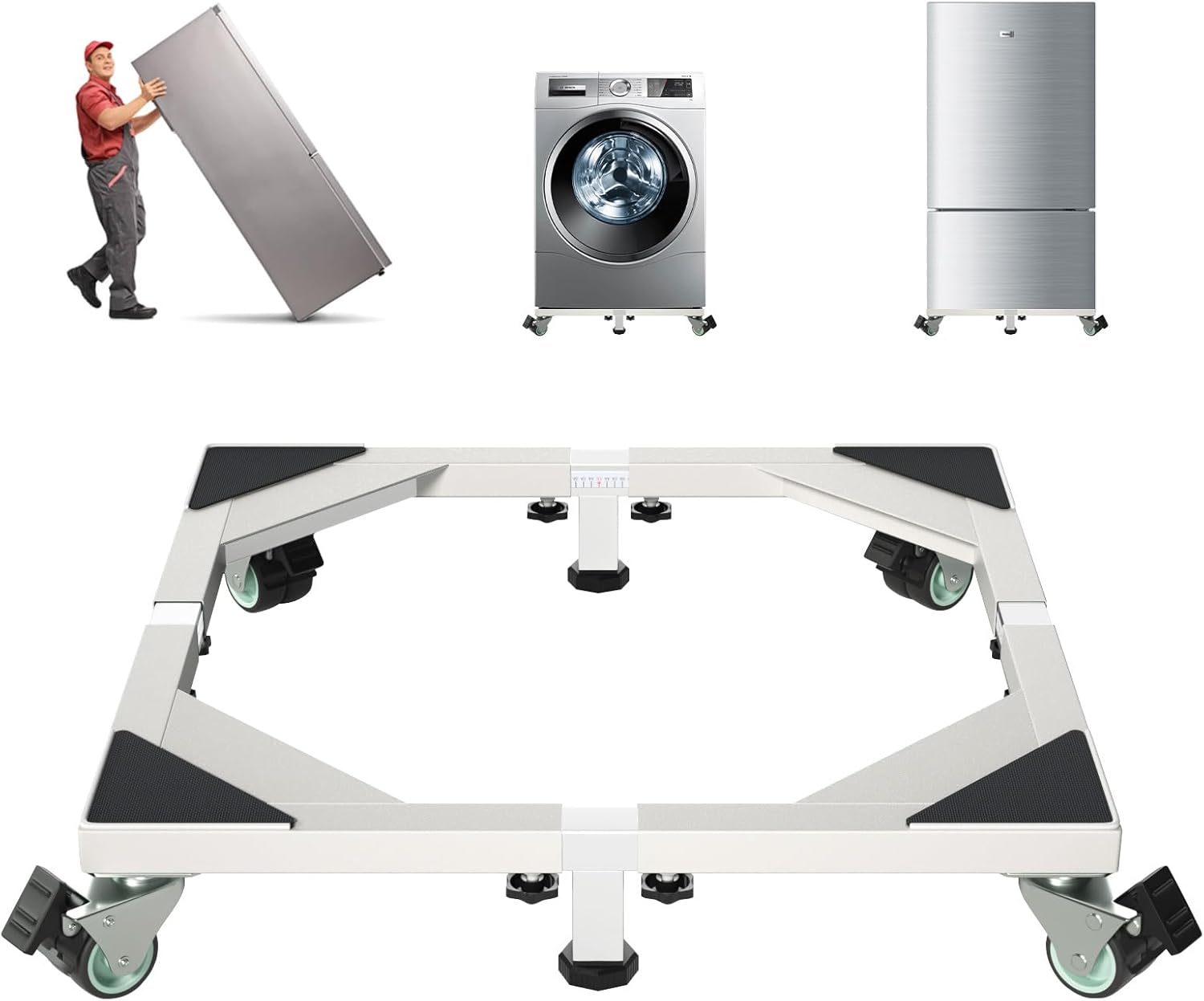 Heavy Duty Stainless Steel Mobile Mini Fridge Stand with Wheels