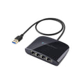 USB to 4-Port Gigabit Ethernet Switch - Compact Network Sharing