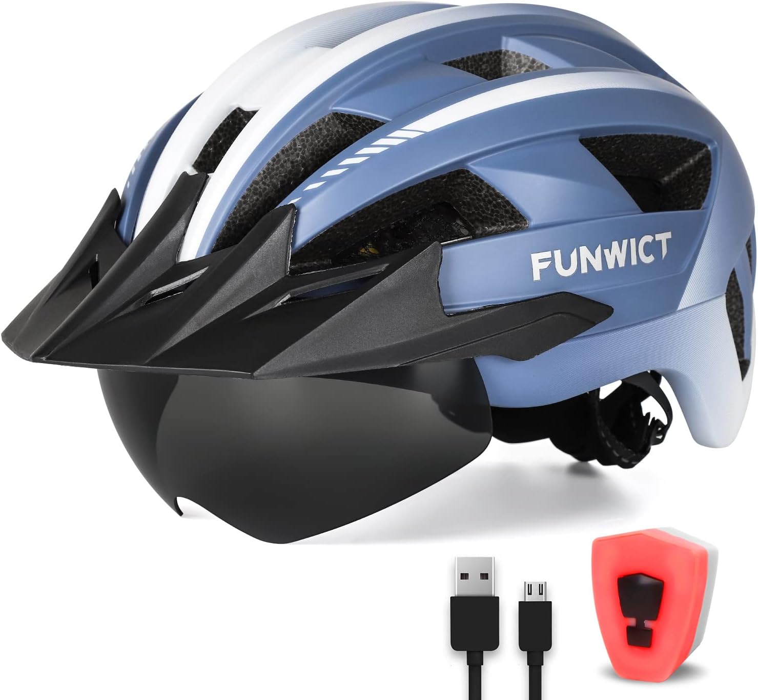 Impact Resistant Adult Bike Helmet with Visor and Goggles