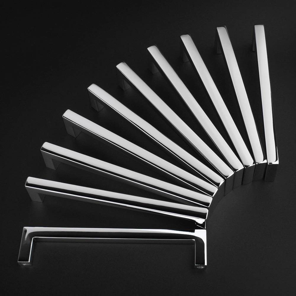KOOFIZO Solid Square Bar Cabinet Handle - Chrome Pulls for Furniture