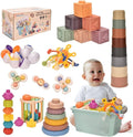 Montessoriii Toys for 1 Year Old - 7-in-1 Sensory & Stacking Set