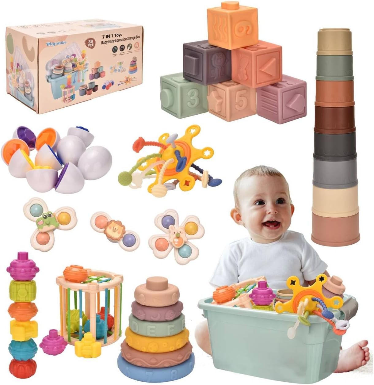 Montessoriii Toys for 1 Year Old - 7 in 1 Baby Toys Set