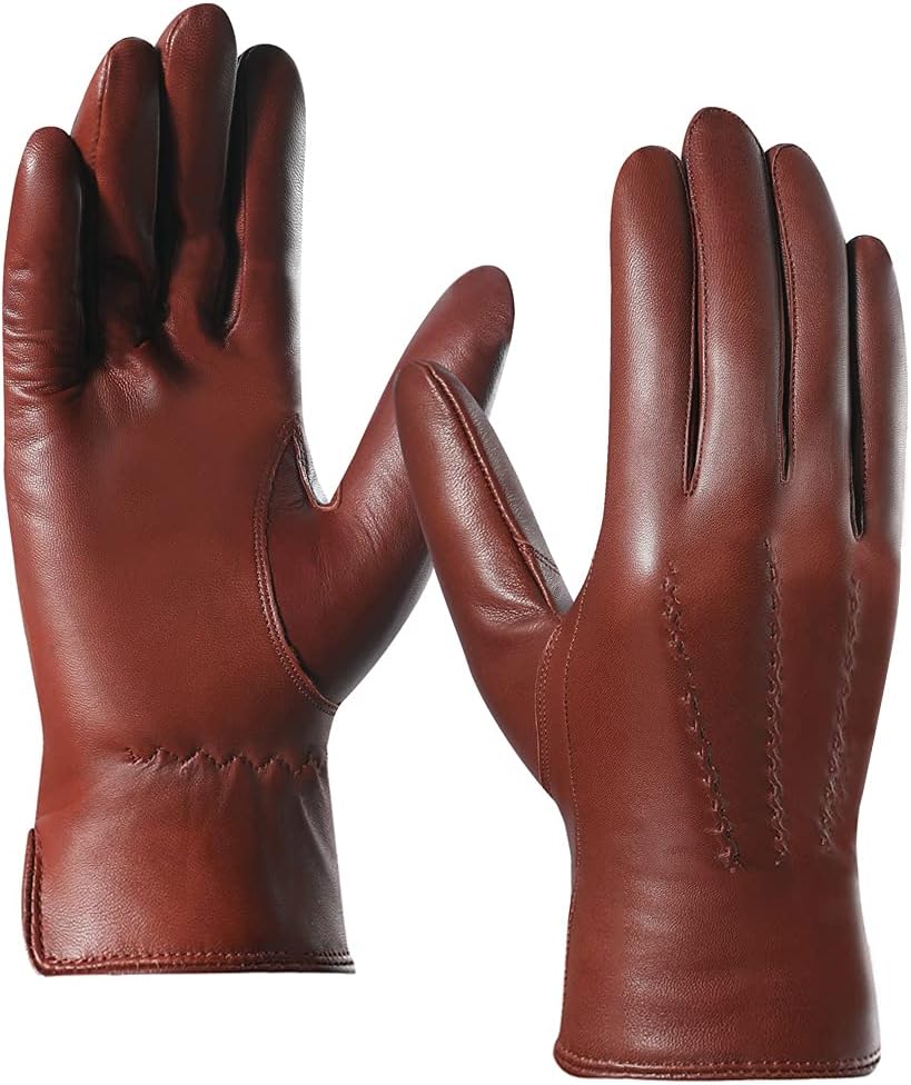 Harssidanzar Warm Sheepskin Gloves for Men