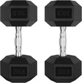 RitFit 5-300LBS Rubber Encased Hex Dumbbell Set - Durable Home