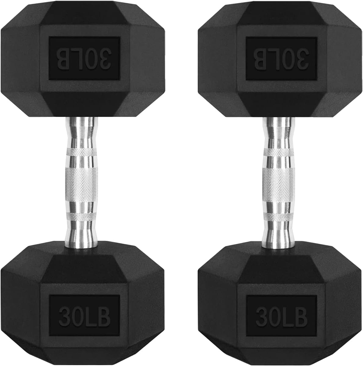 RitFit 5-300LBS Rubber Encased Hex Dumbbell Sets for Home Gym