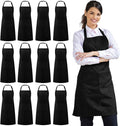 Syntus 12 Pack Bib Apron Unisex 100% Cotton Aprons - Bulk Kitchen