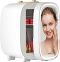 DF01A Skincare Fridge with 3-Level LED Mirror - 4L Cooler & Warmer