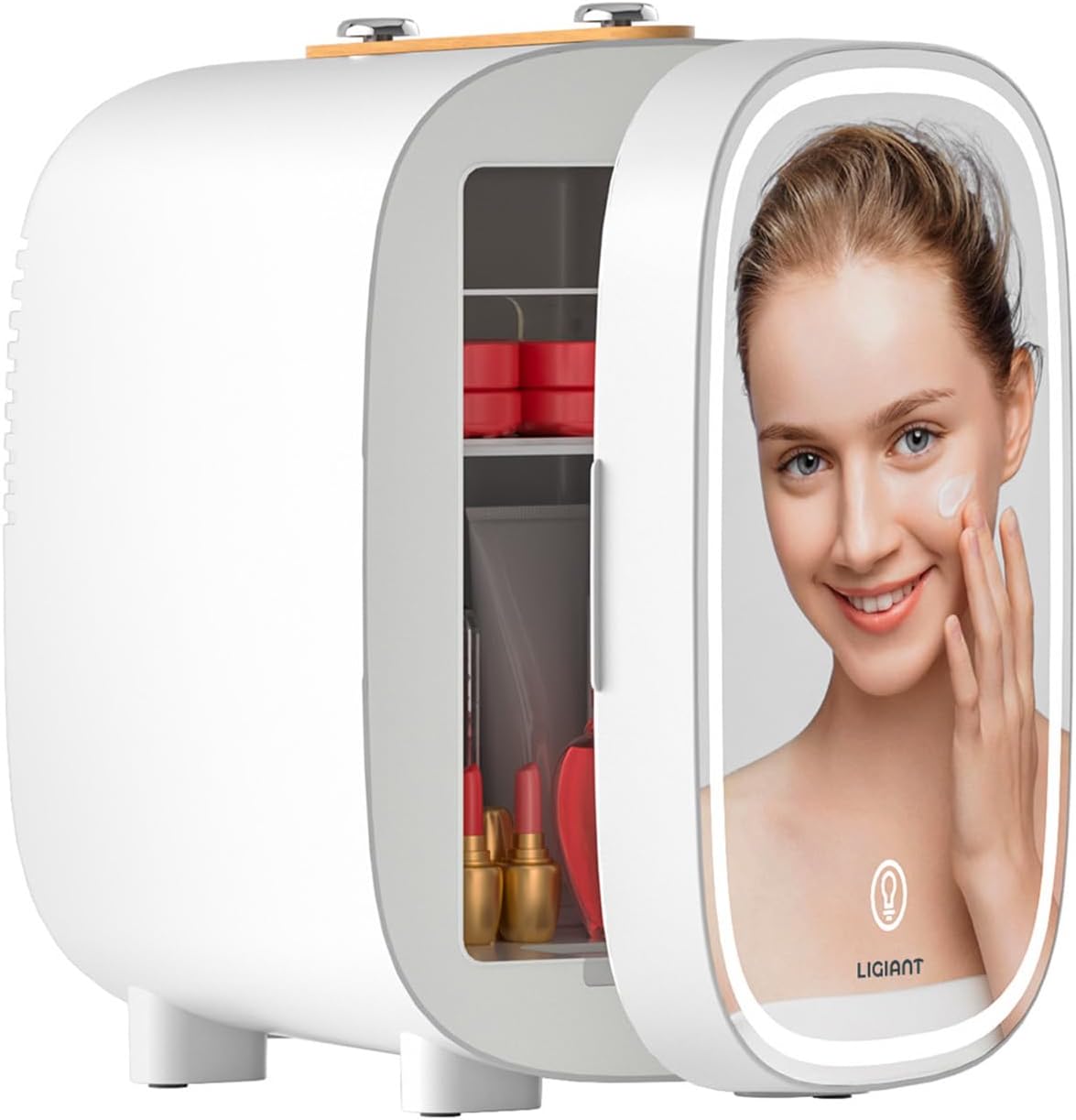 DF01A Skincare Fridge with LED Light Mirror for Beauty Needs