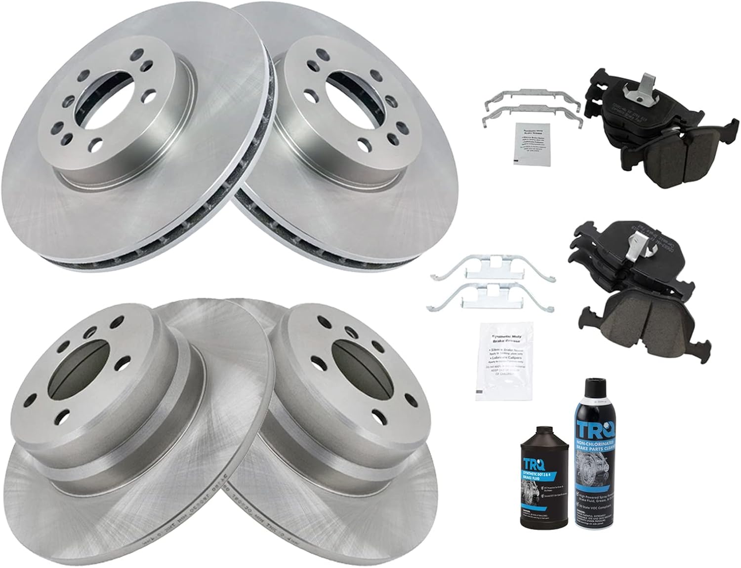 TRQ Brake Pad & Rotor Kit for 2000-2006 BMW X5 - Complete Set