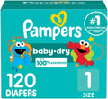 Pampers Diapers Baby Dry Size 1 - 120 Count - Leakproof Nights