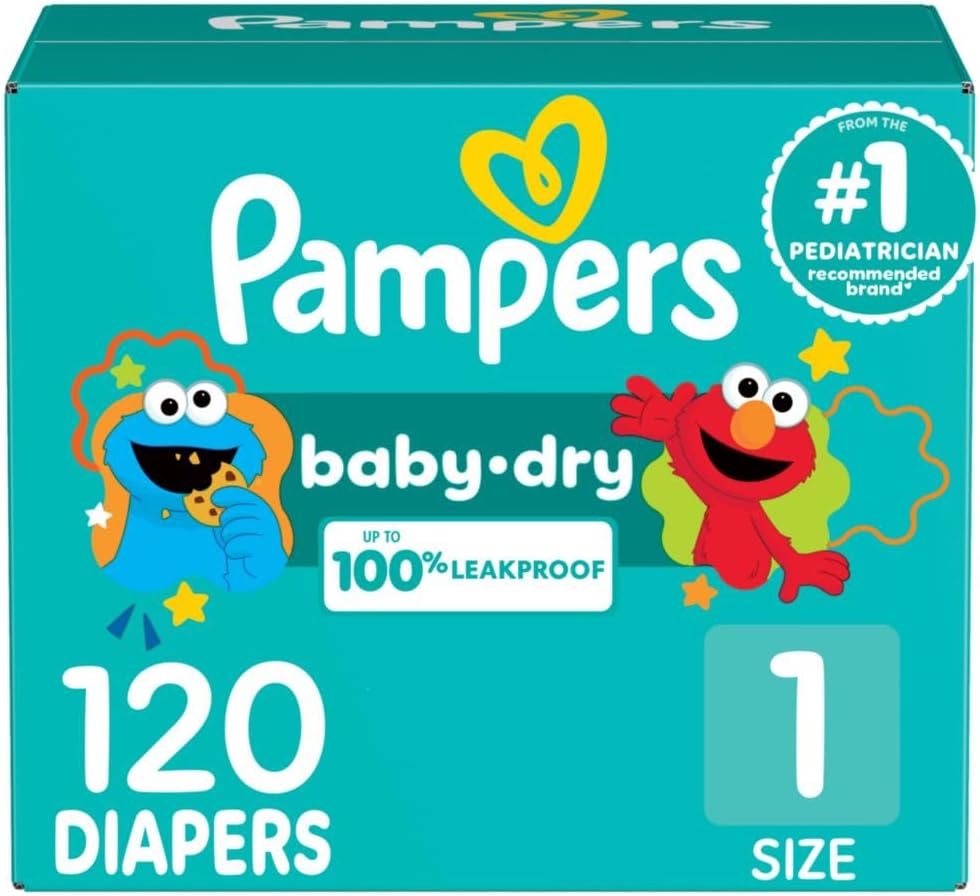 Pampers Baby Dry Diapers - Size 1, 120 Count - Ultimate Absorbency