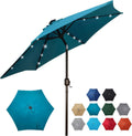 Blissun 7.5 ft Solar Umbrella - 18 LED Lighted Patio Umbrella