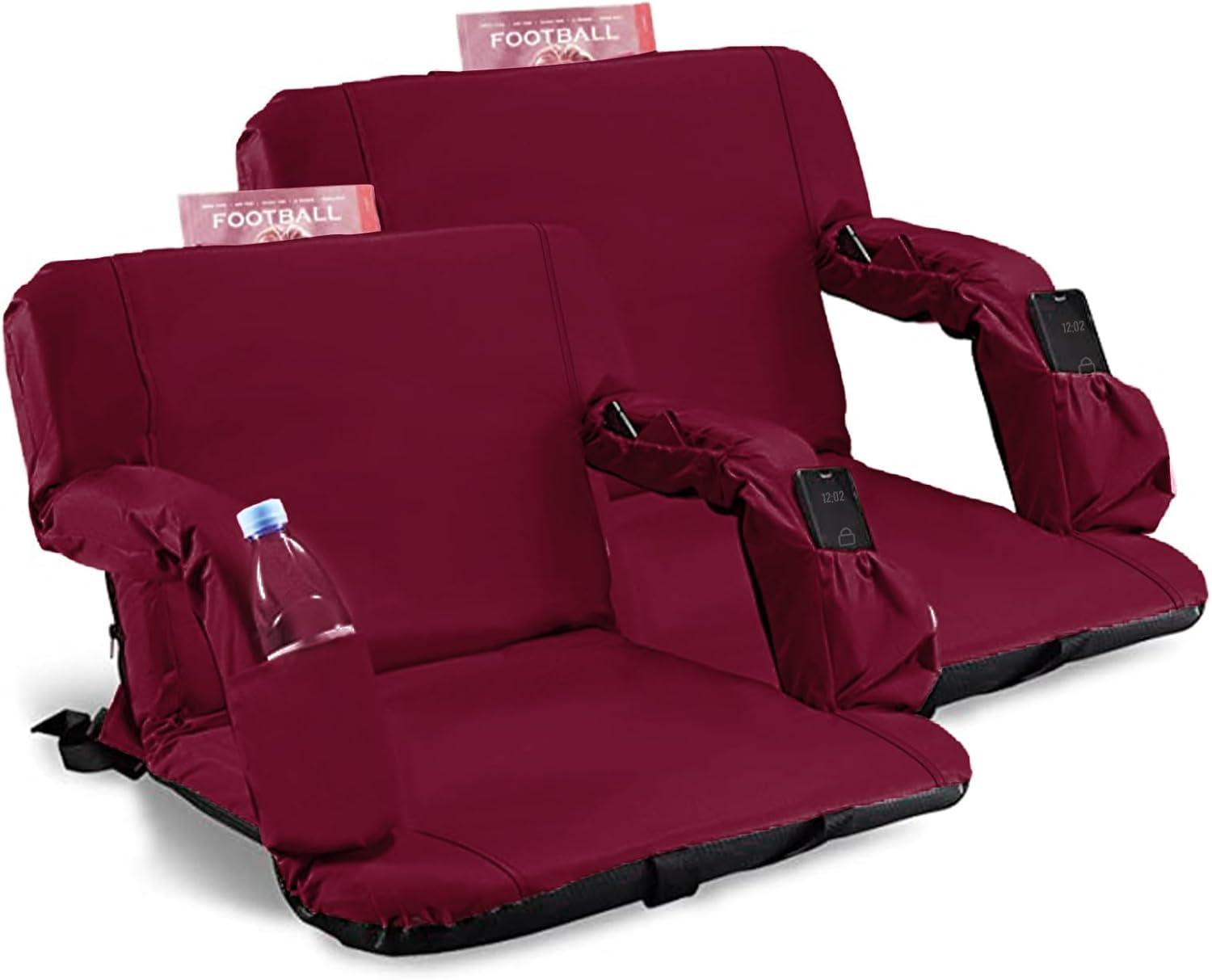 Stadium Seats for Bleachers with Back Support and Padded Cushion