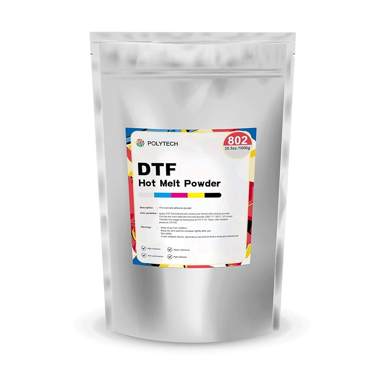 Polytech DTF Powder for All DTF Printers - 35.2oz White Adhesive