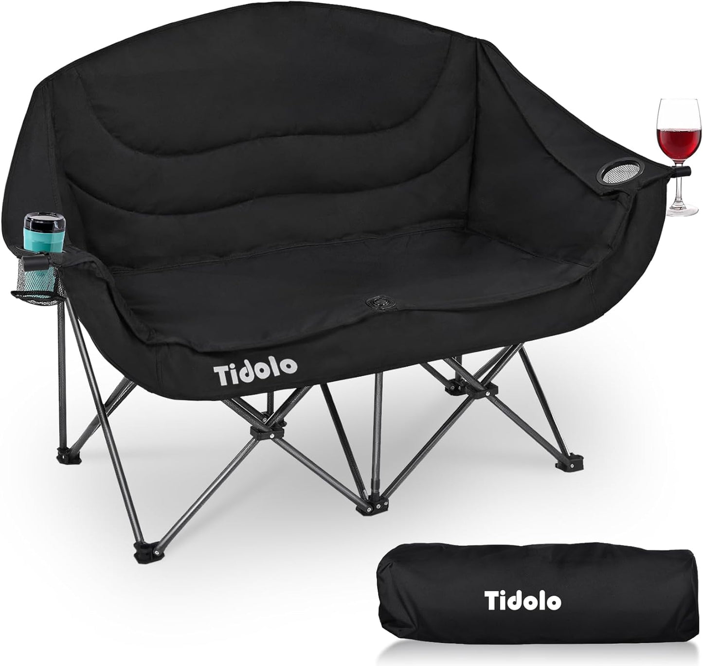 Double Camping Chair: Comfy & Durable, Supports 600LBS!
