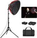 21in/55cm 60W Handheld LED Softbox Light - Portable Dimmable Studio