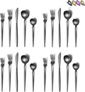 Stainless Steel Flatware Set Titanium Plated 40-Piece Matte Black