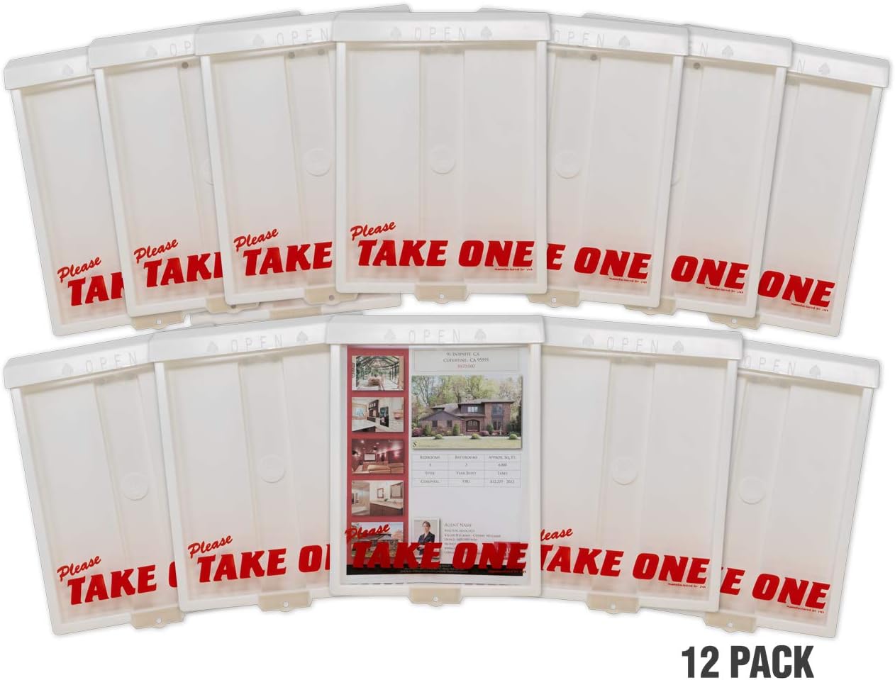 Outdoor Real Estate Brochure Box with Snap Shut Lid for Flyers