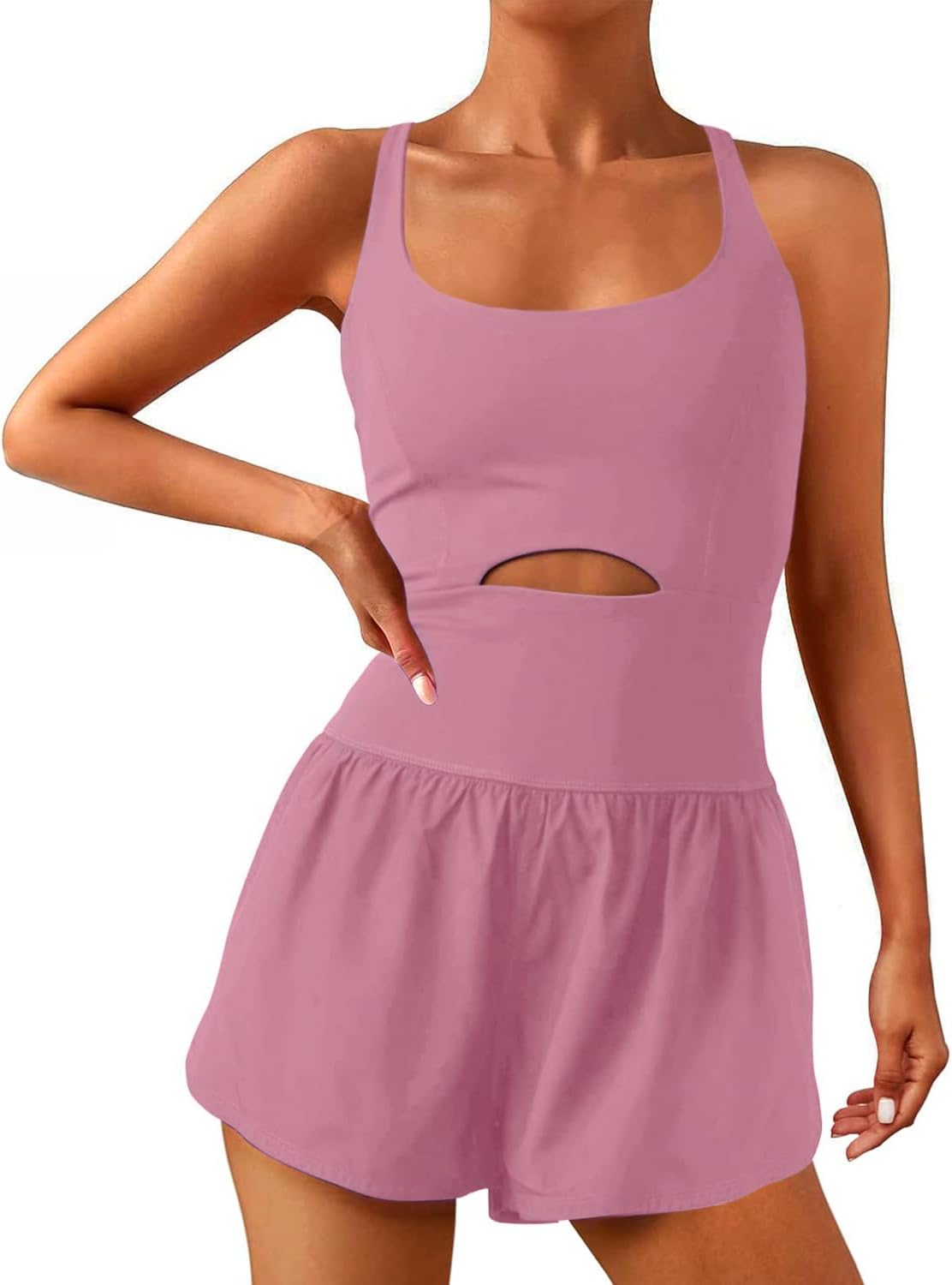 Wenlia Women Workout Romper Onesie with Padded Bras