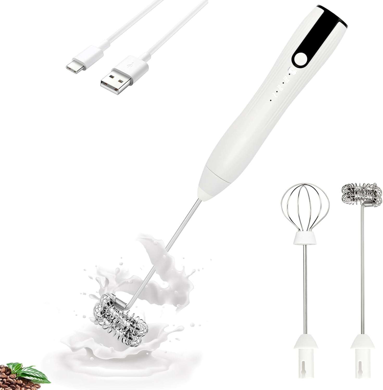 TonJin USB-C Rechargeable Milk Frother - 3 Speeds
