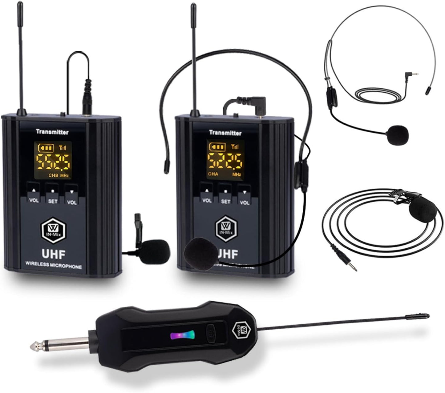 W IN-MIX UHF Wireless Microphone System for Karaoke and Events