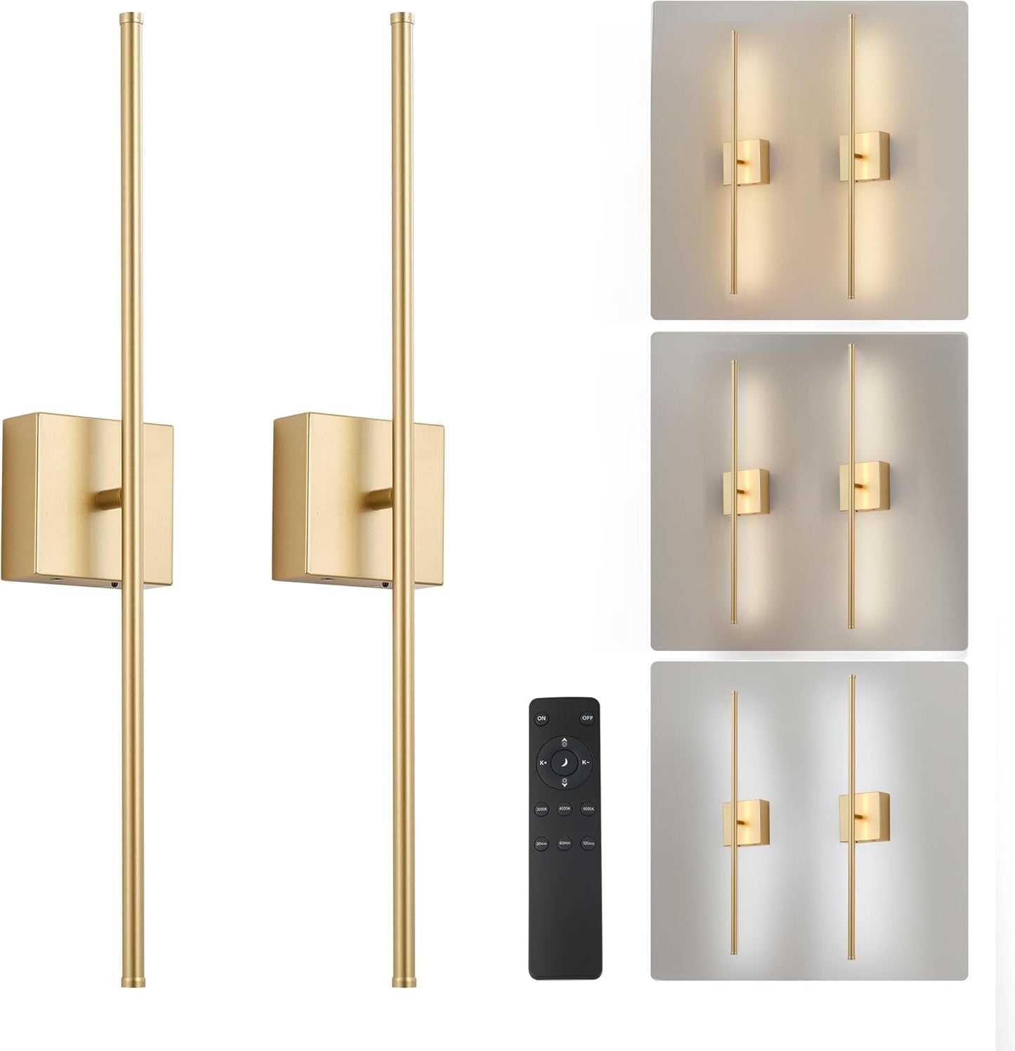 Removable Battery Operated Wall Sconces with Remote Control