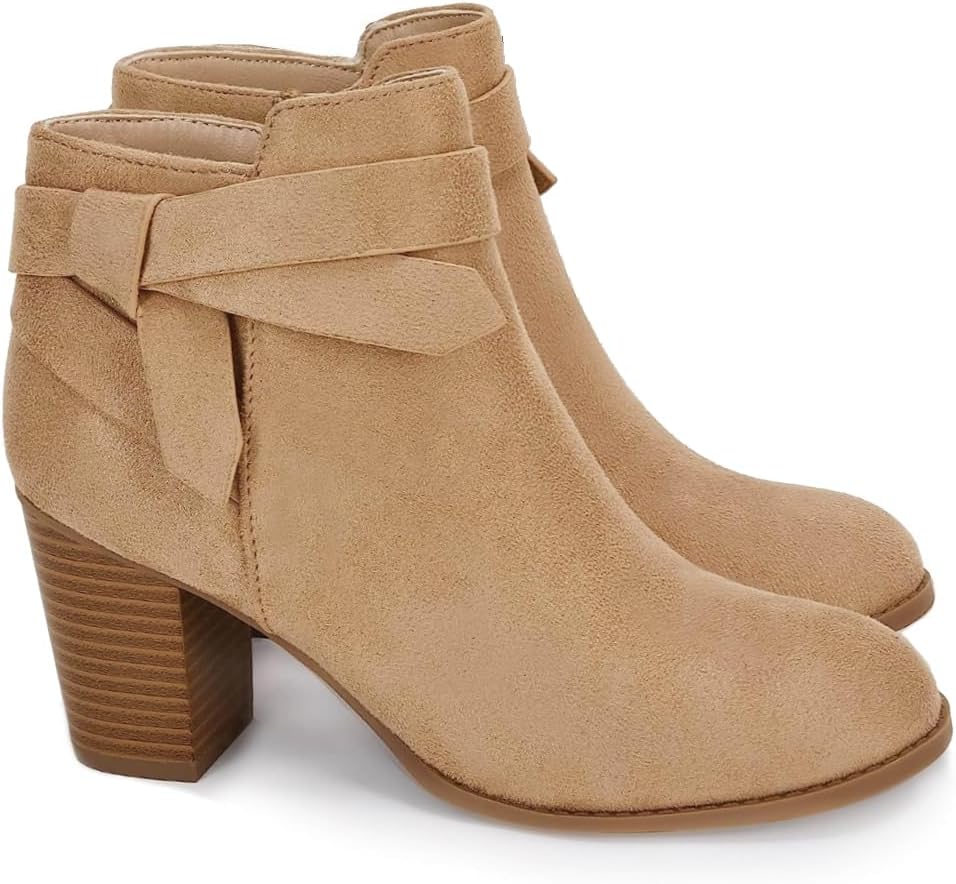 PiePieBuy Women's Tie Knot Chelsea Pump Ankle Boots for Style