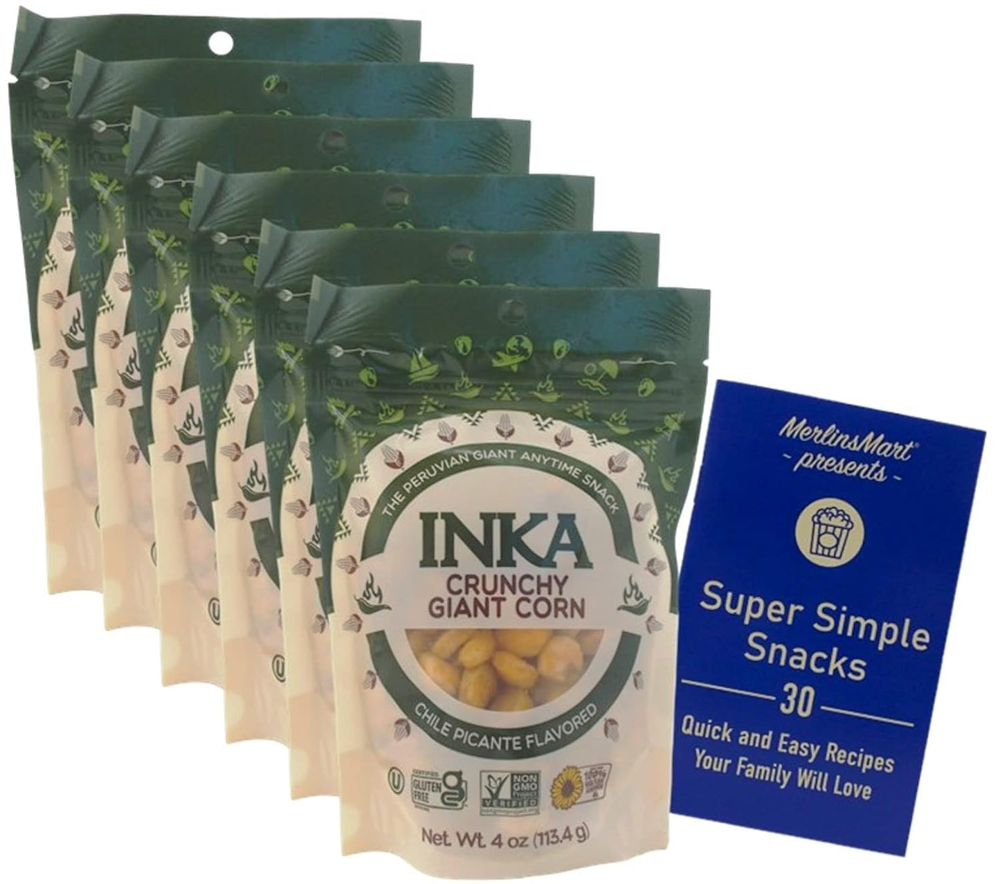 Inka Roasted Giant Corn Crunchy Kernels Chile Picante Bundle