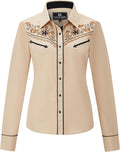 SALVAJE OESTE Women's Embroidered Western Snap Front Shirt