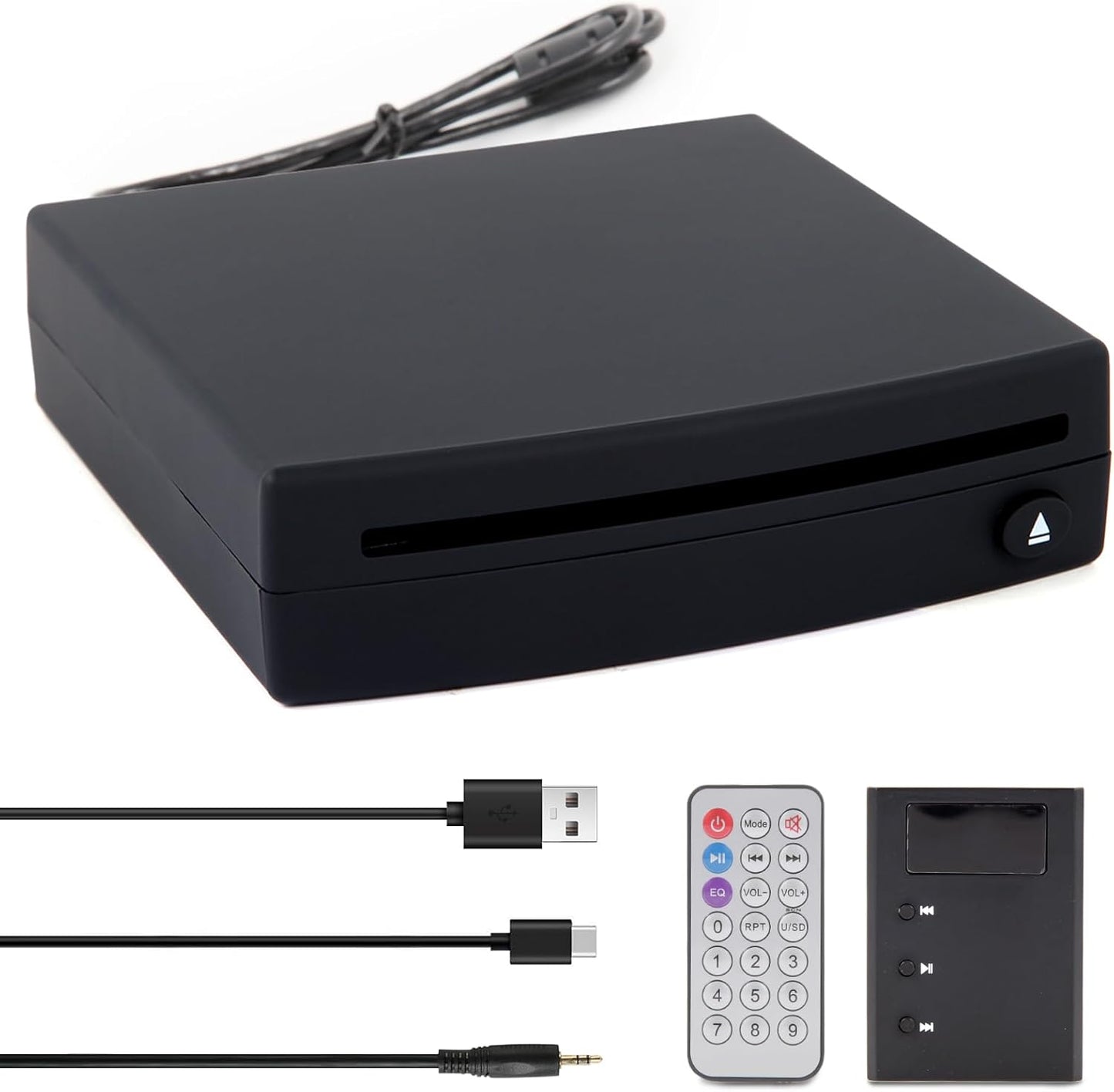 USB CD Player for Car with Upgrade Aux Input and FM Transmitter