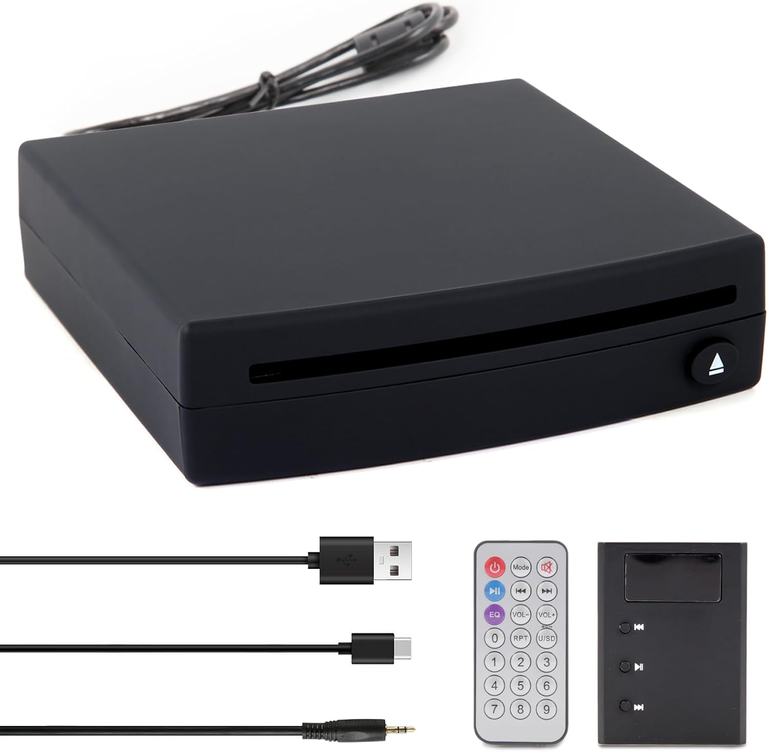 USB CD Player for Car with Upgrade Aux Input and FM Transmitter