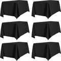 PureFit 6 Pack Rectangle Black Table Cloths 60 x 126 in - Wrinkle