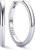 ChicSilver 925 Sterling Silver Huggie Hoop Earrings 20mm - Comfortable