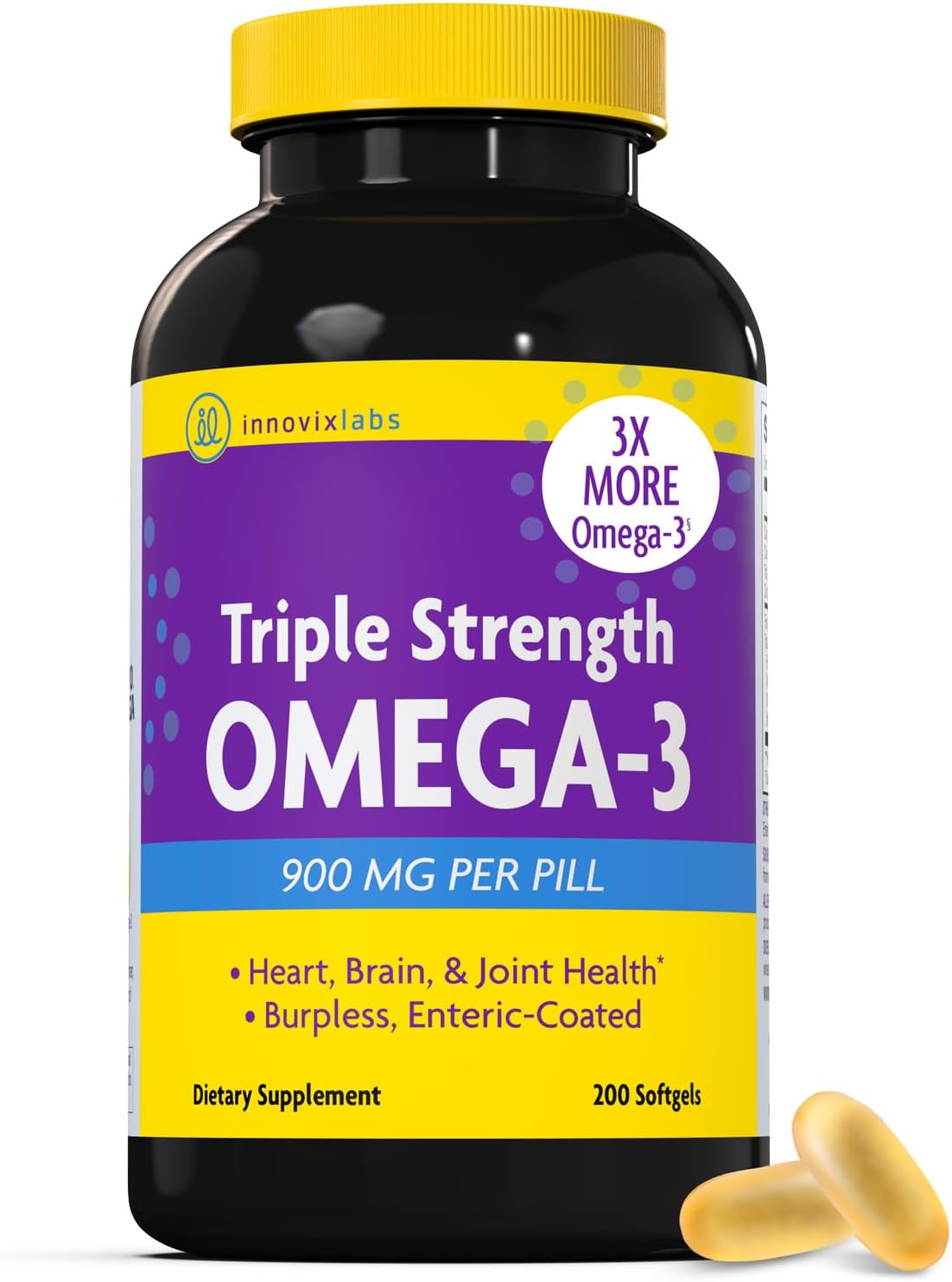 InnovixLabs Triple Strength Omega 3 Supplement for Brain Health