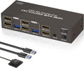 Dual Monitor HDMI KVM Switch 2 Computers - 4K 60Hz USB3.0 Switcher