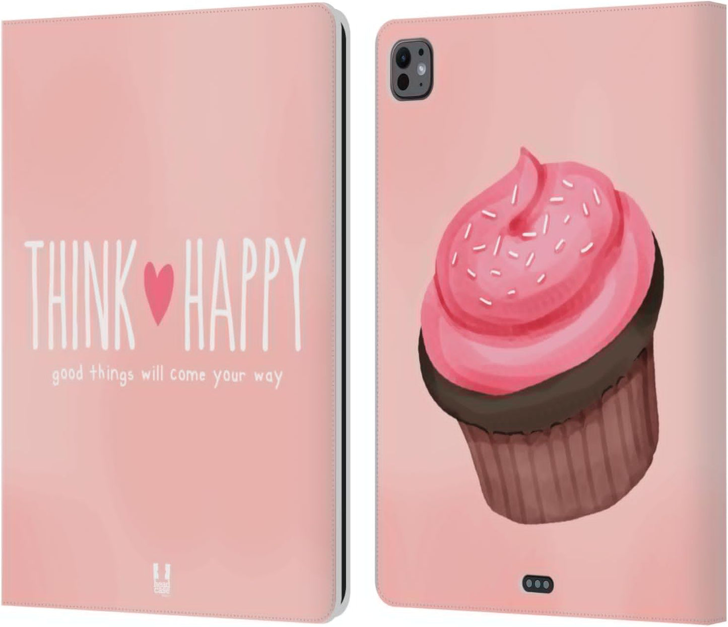 Stylish Pink Cupcakes Leather Wallet Case for iPad Pro 13 M4 2024