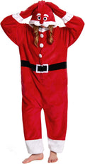 OLAOLA Unisex Adult Christmas Costume Plush Santa Onesie Fun