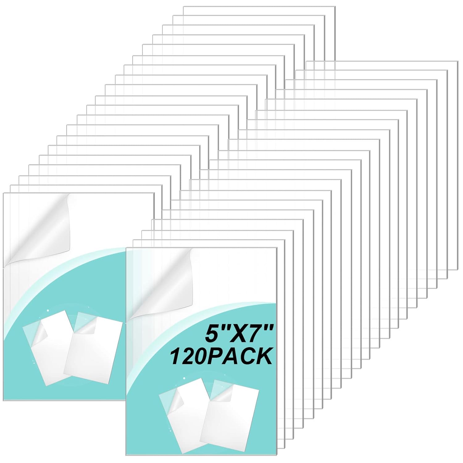 Clear Acrylic Sheet Panels for Arts and Crafts Projects - 120 Pack