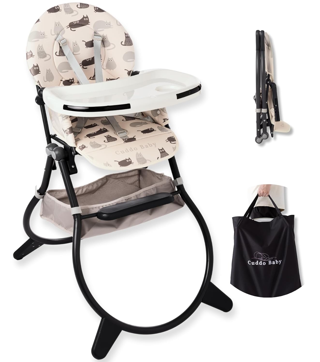 CuddoBaby Purrfect High Chair for Babies & Toddlers - Fun Design