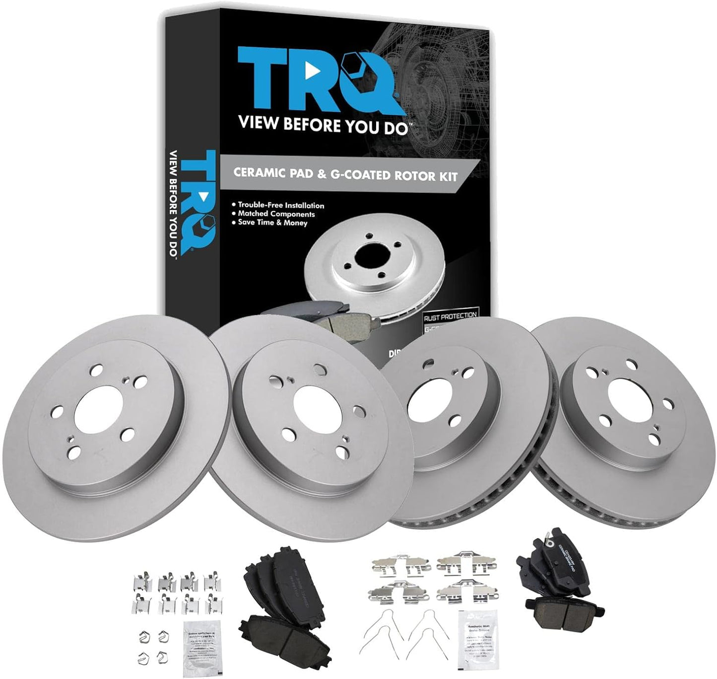 Premium G-Coated Ceramic Brake Pad & Rotor Kit for Lexus & Prius