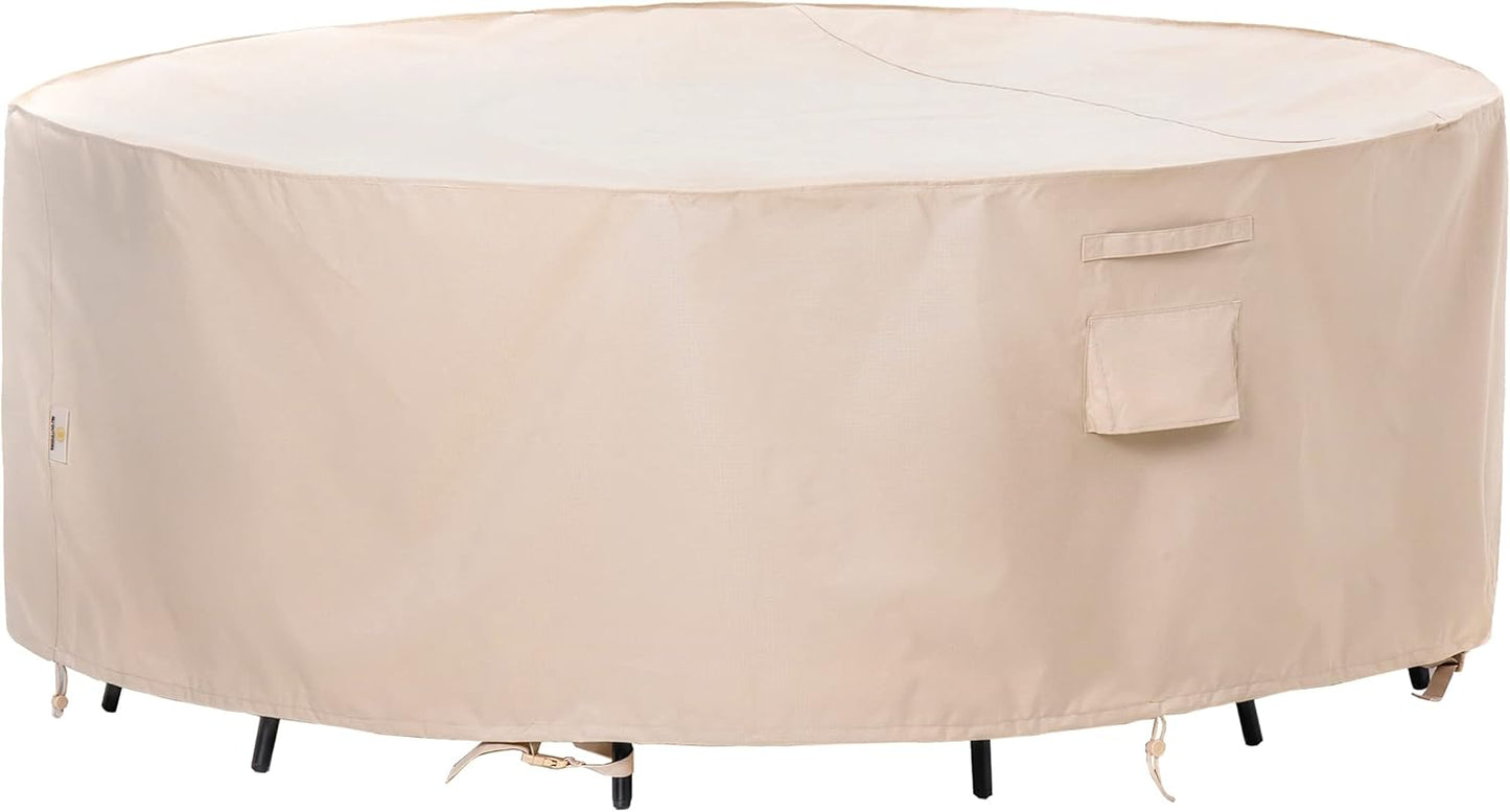 F&J Outdoors Waterproof Round Patio Table Cover for All Seasons