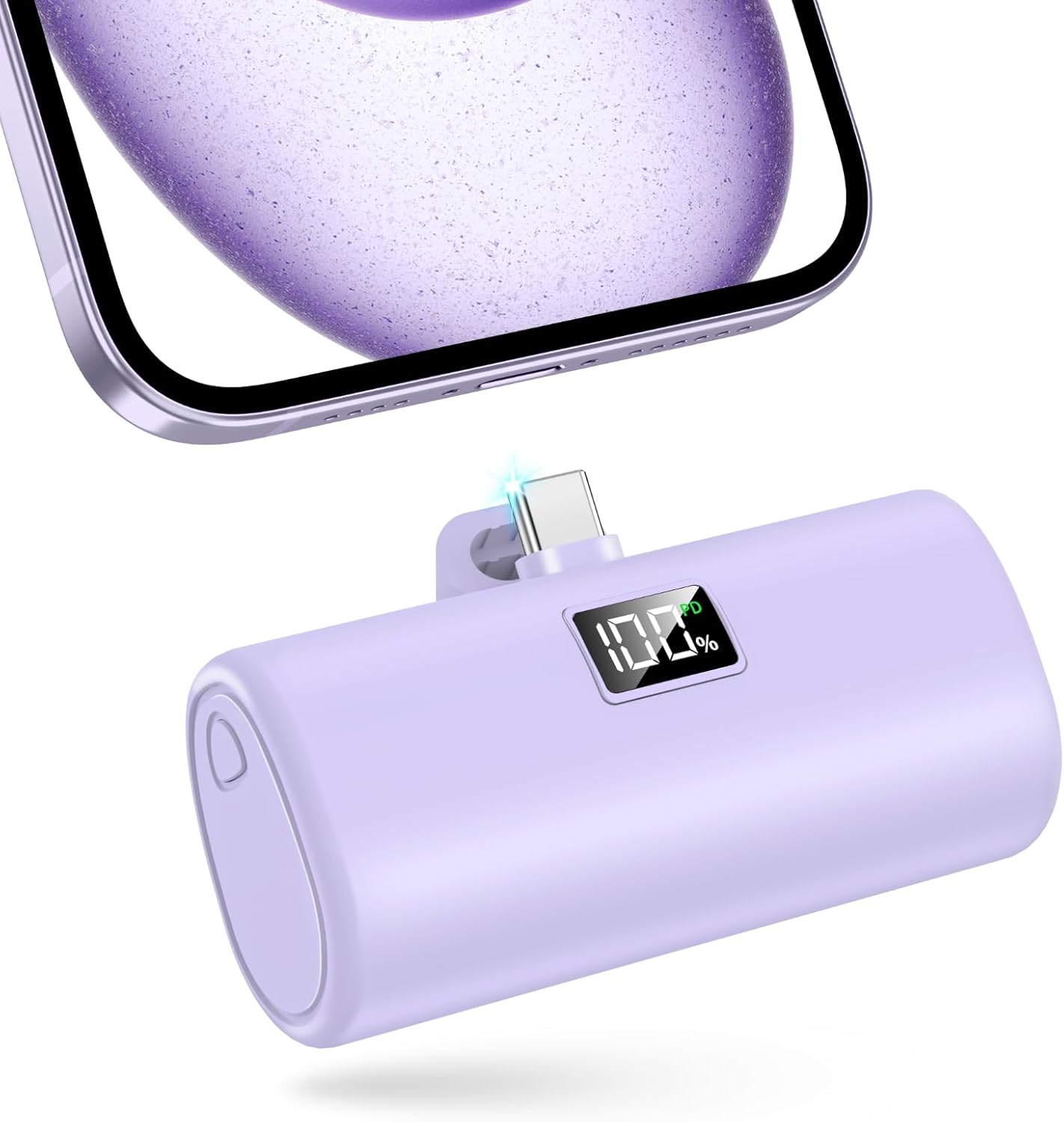 LENUTO 6000mAh Fast Charging Power Bank - Purple
